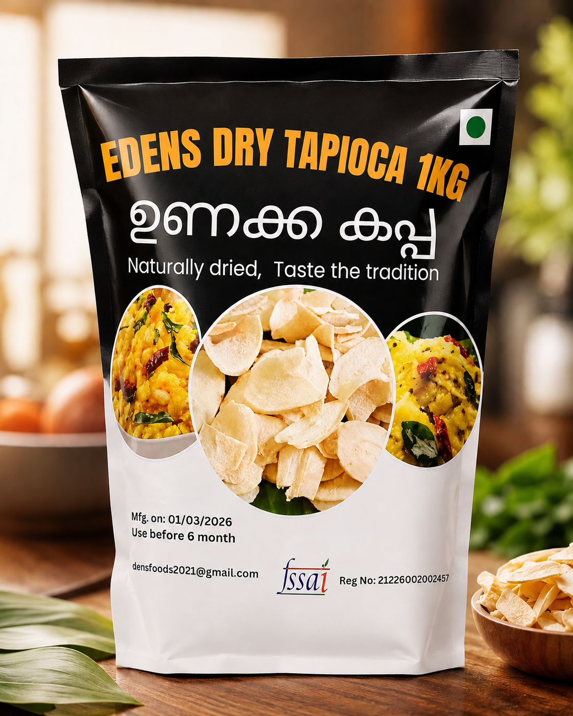 Edens Unakka Kappa - Dry Tapioca 1kg