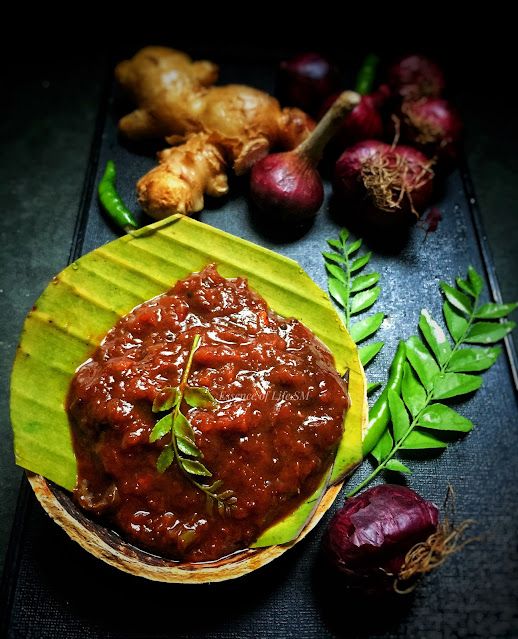 Puliyinji (Sweet & Spicy Tamarind Ginger Relish)